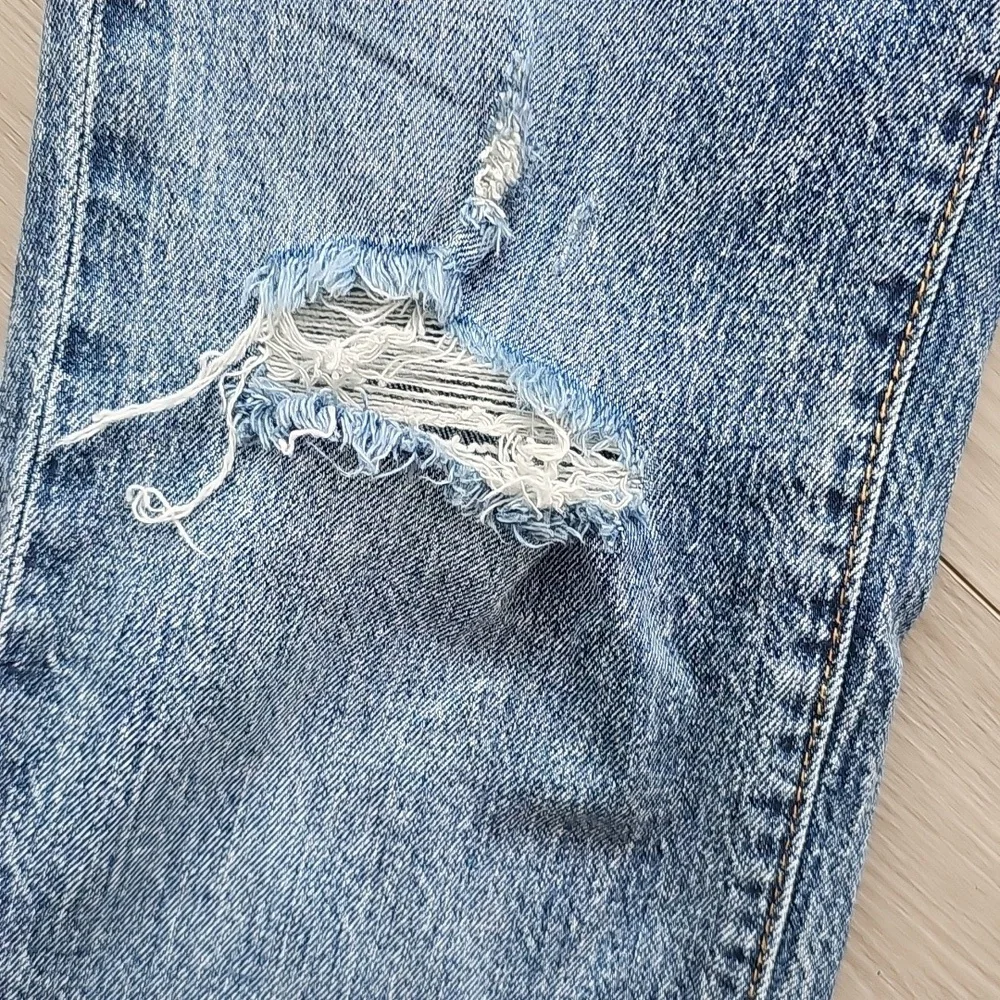 Anthropologie Pilcro The Vintage Straight Distressed Denim High Rise Jeans Sz 25 - Picture 3 of 16